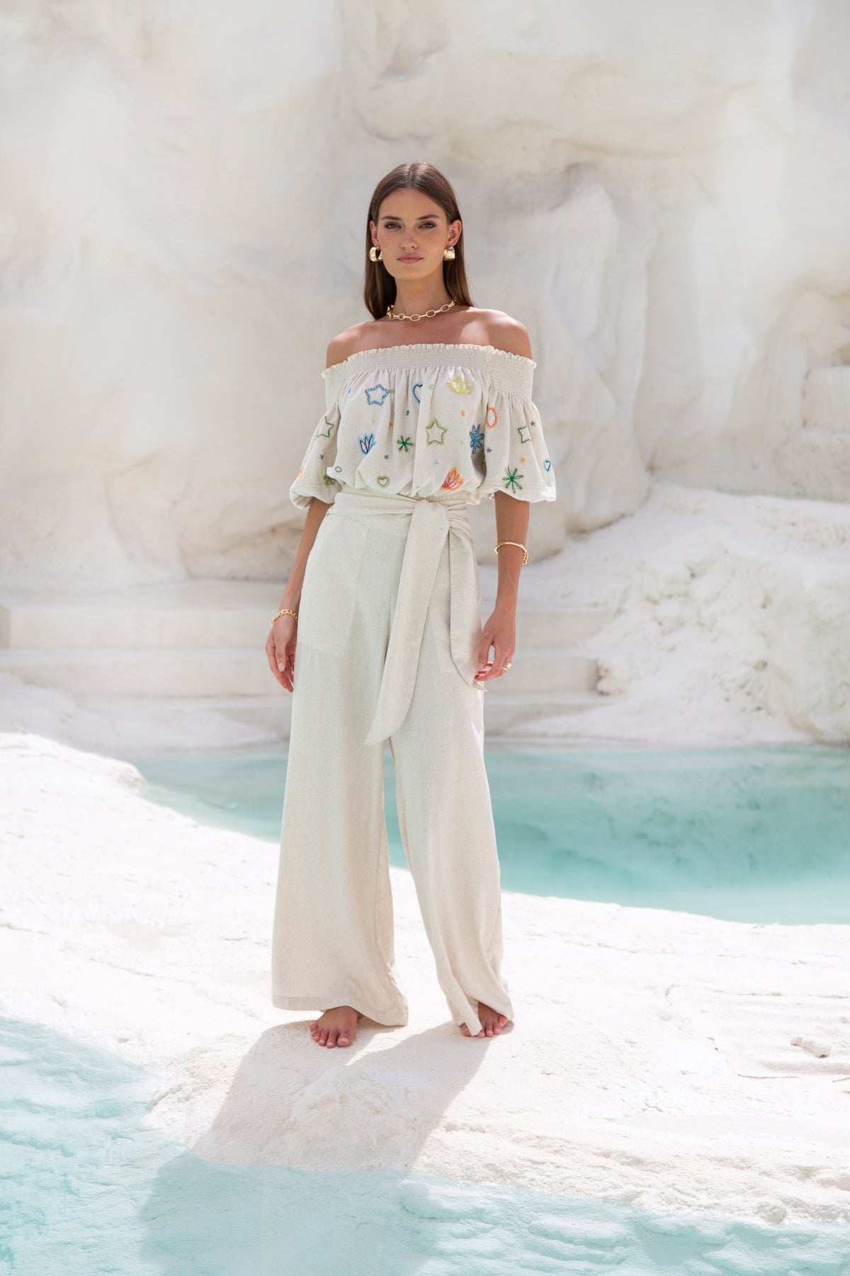 Leah Seaside Beaded Top