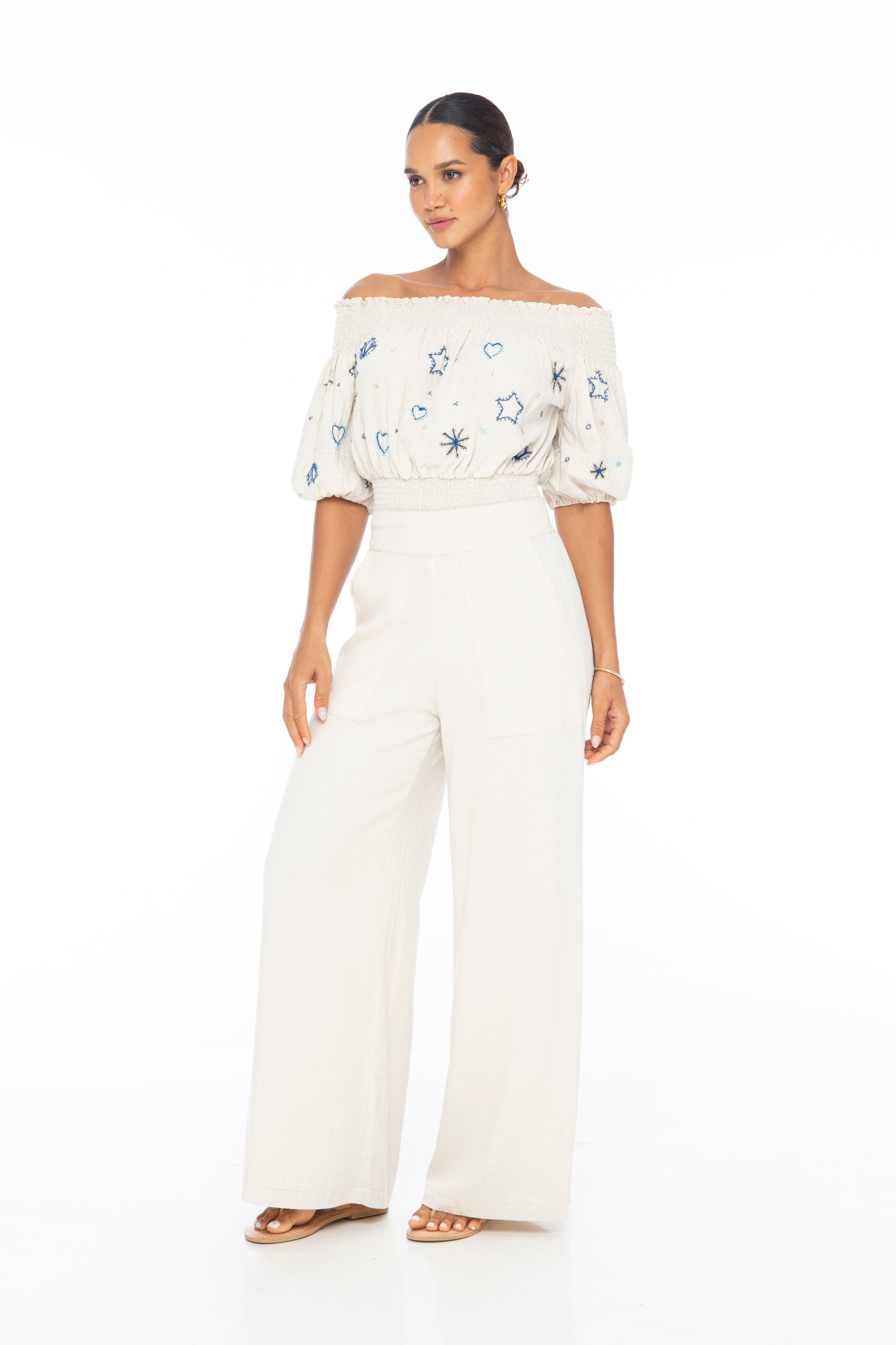 Leah Seaside Beaded Top