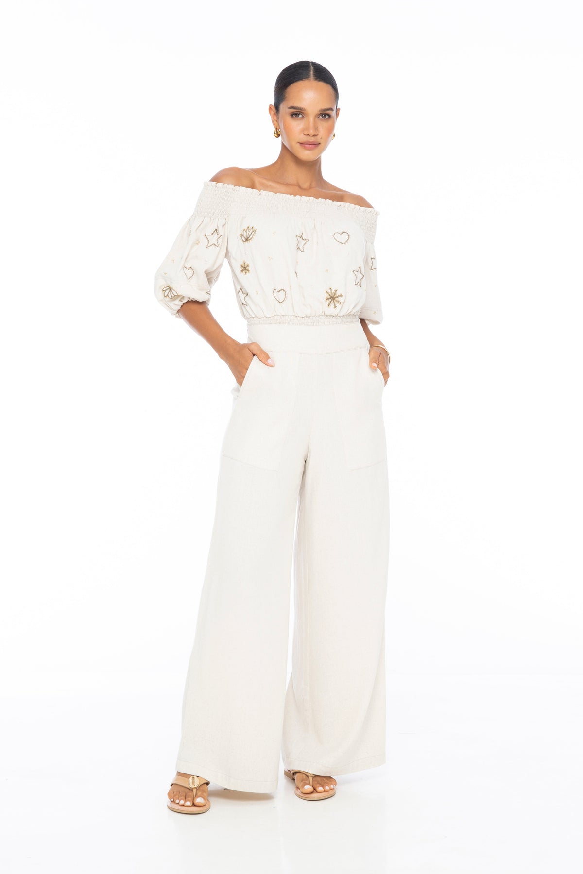 Leah Seaside Beaded Top