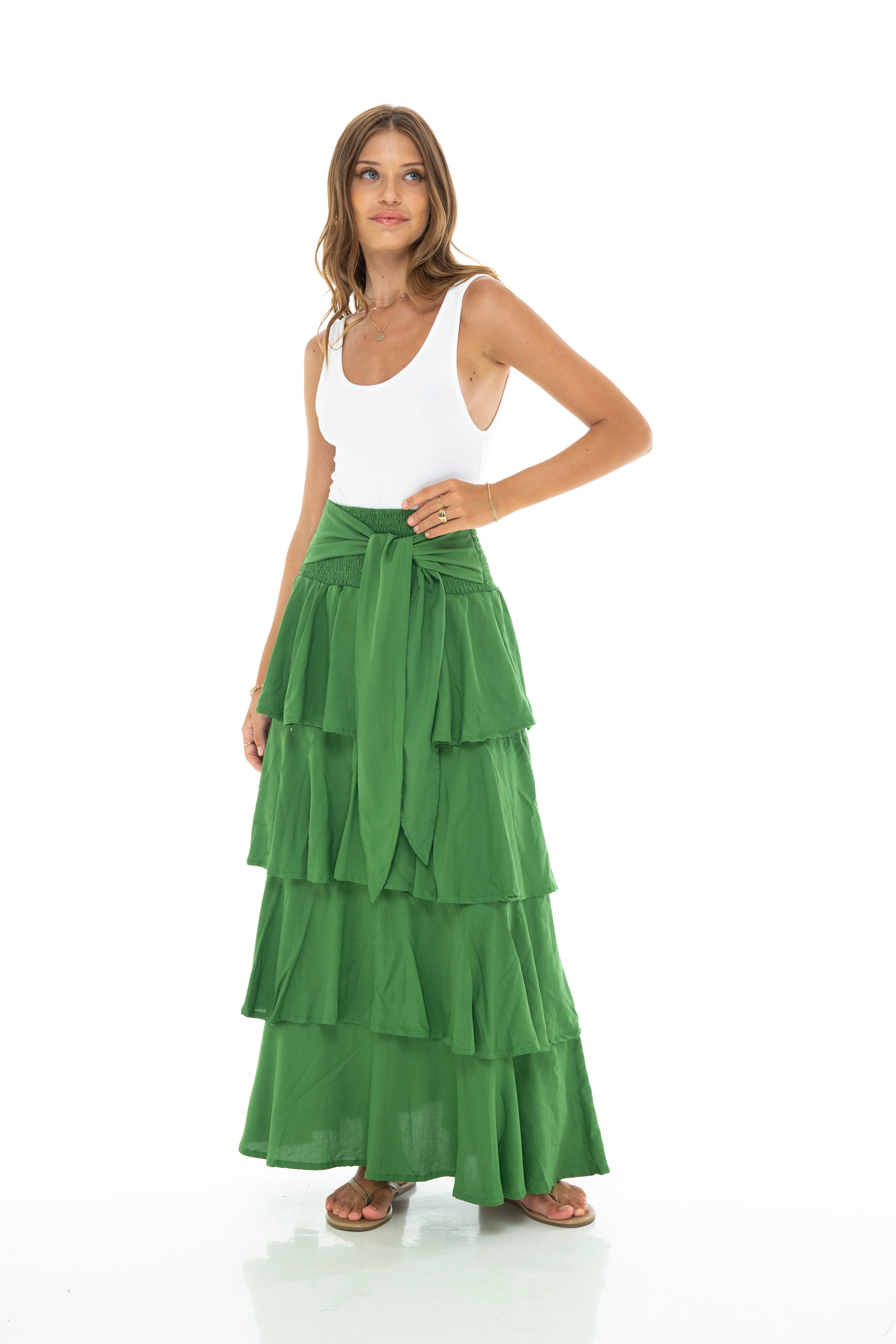 SOLIDS Tiered Skirt