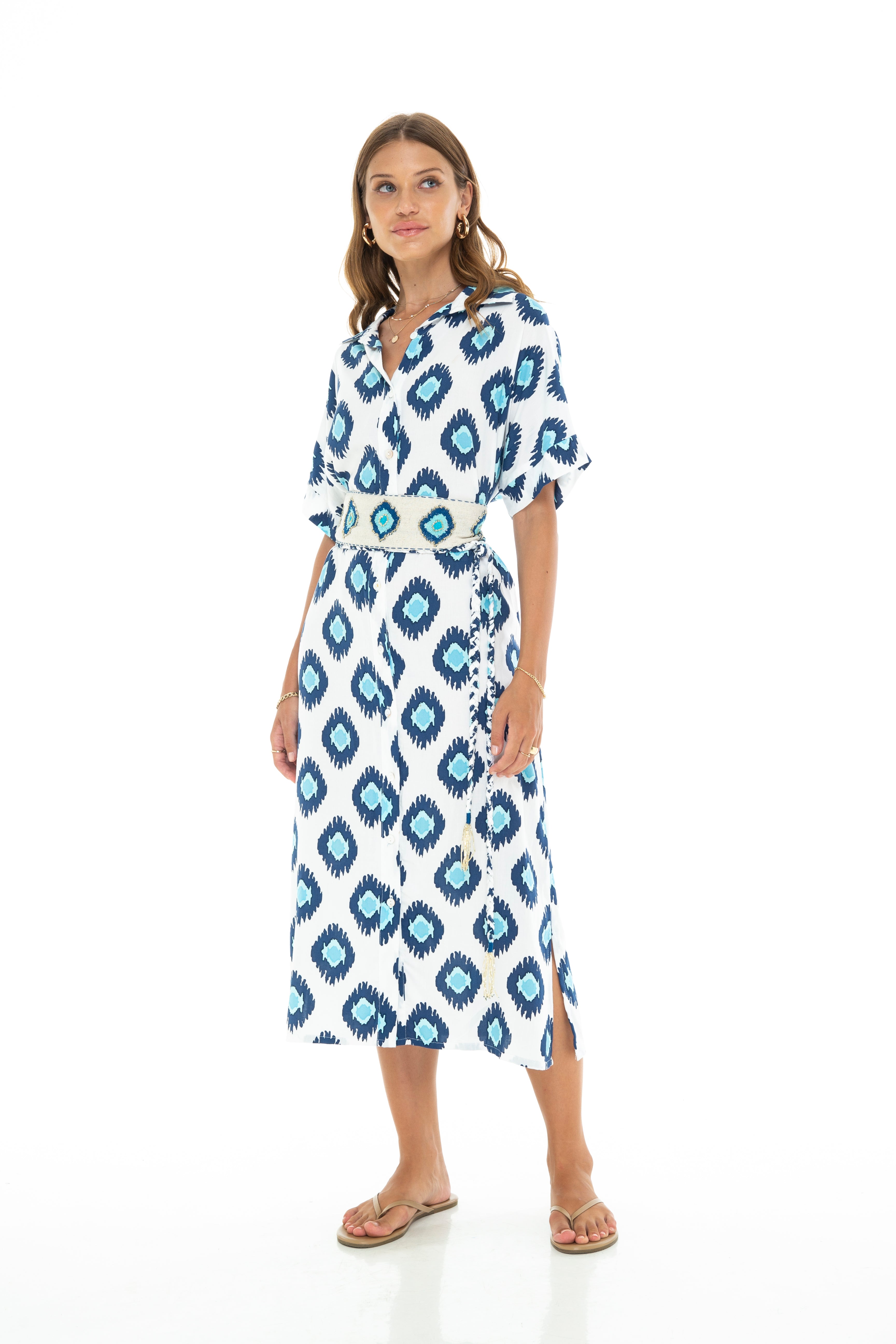 IKAT DYE Comfy Shirt Dress