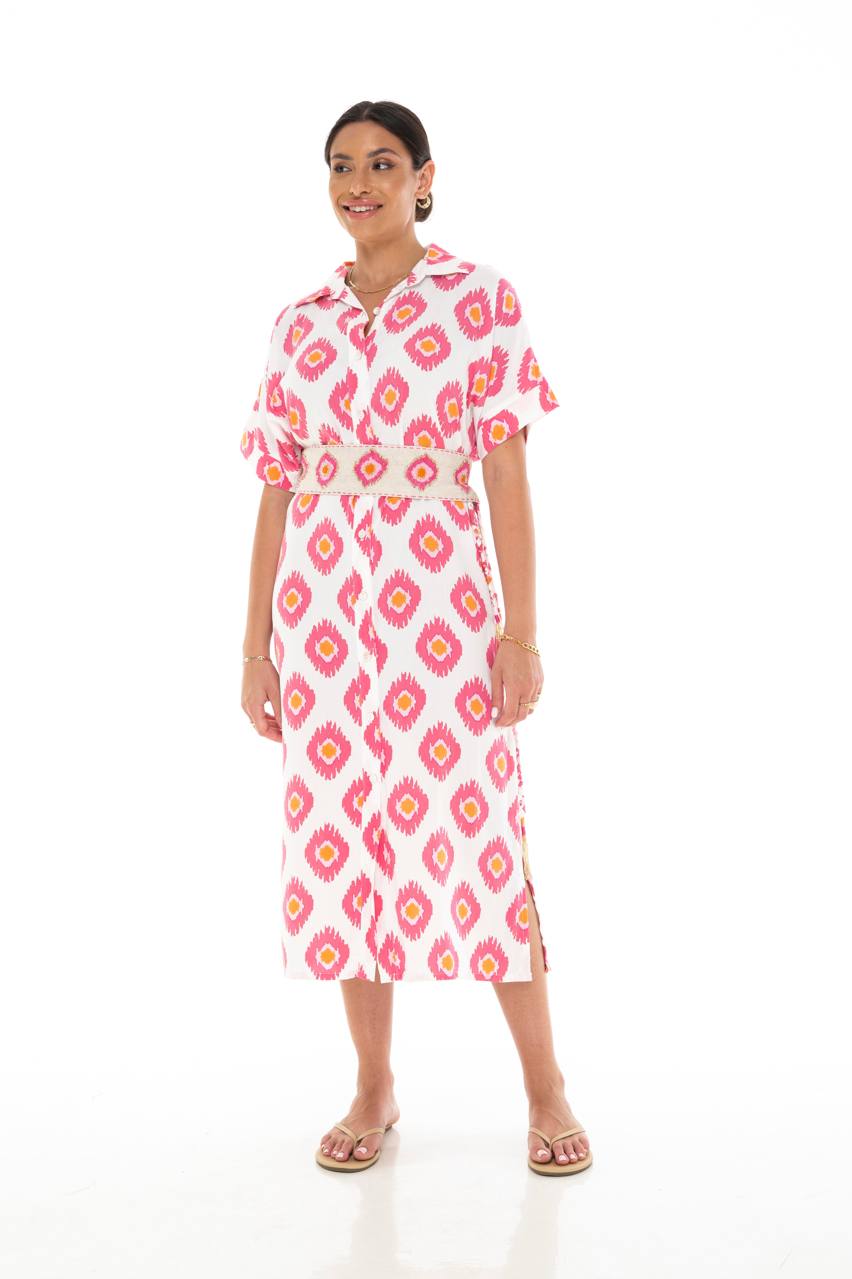 IKAT DYE Comfy Shirt Dress
