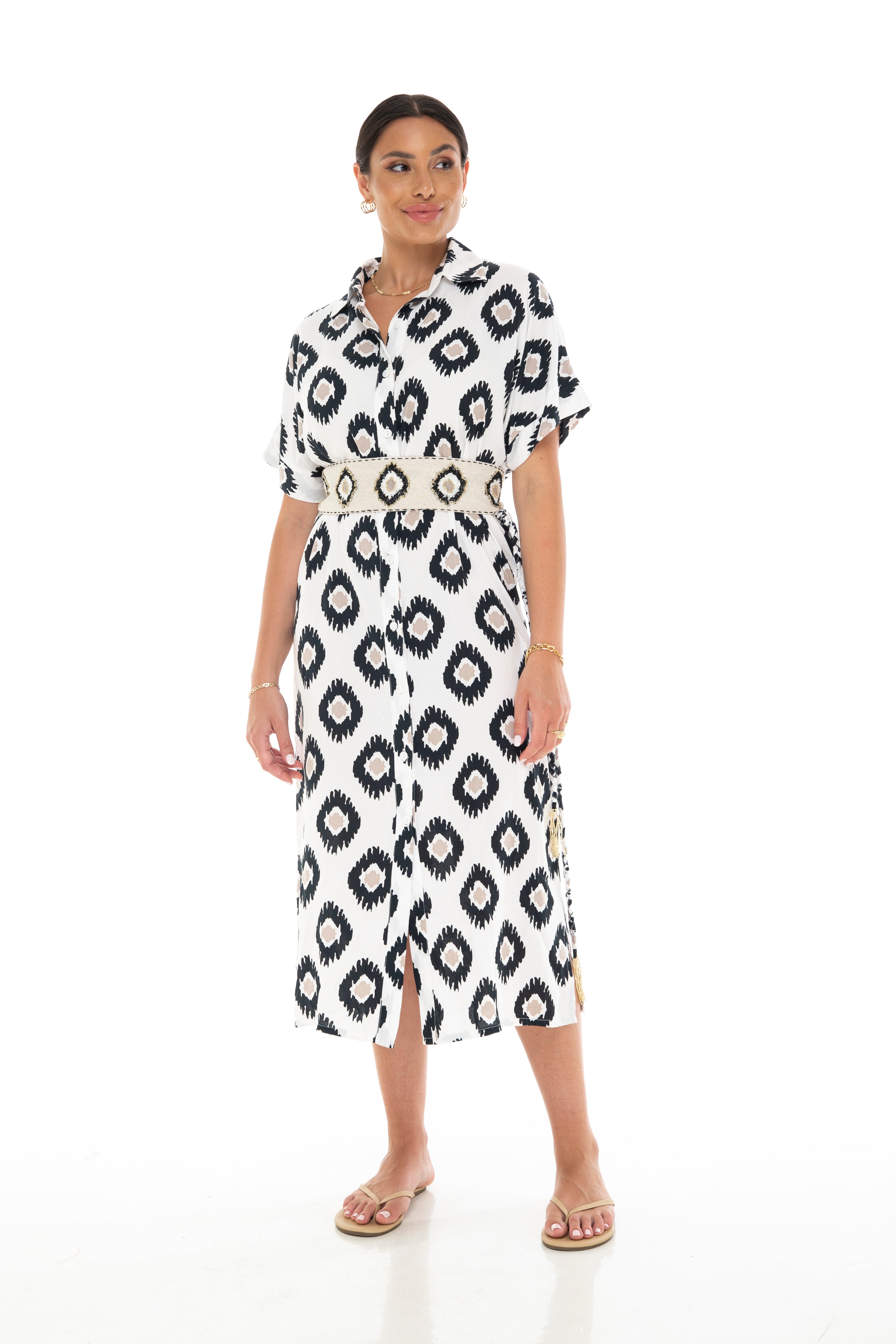 IKAT DYE Comfy Shirt Dress
