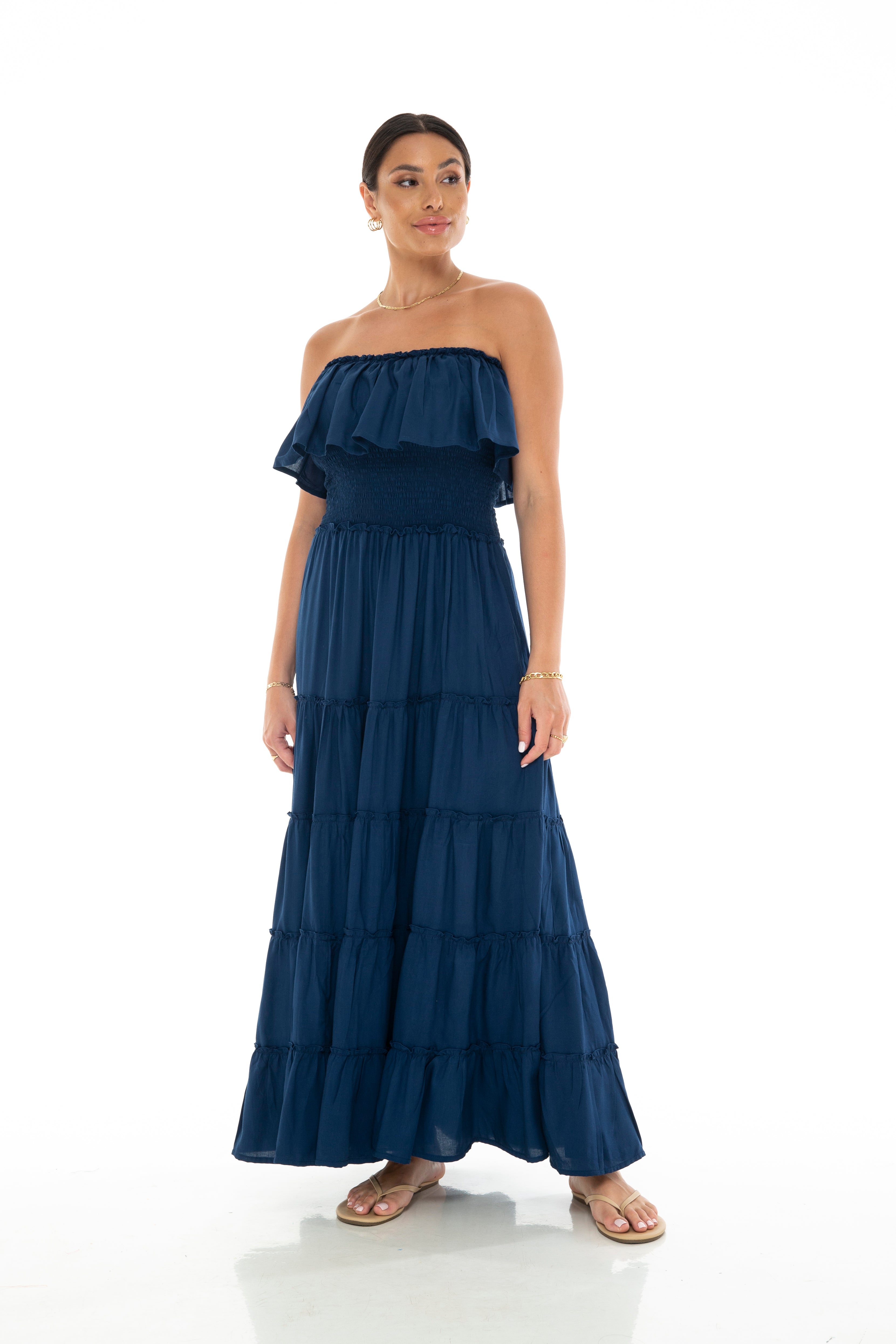 SOLIDS Maxi Ruffle Dress