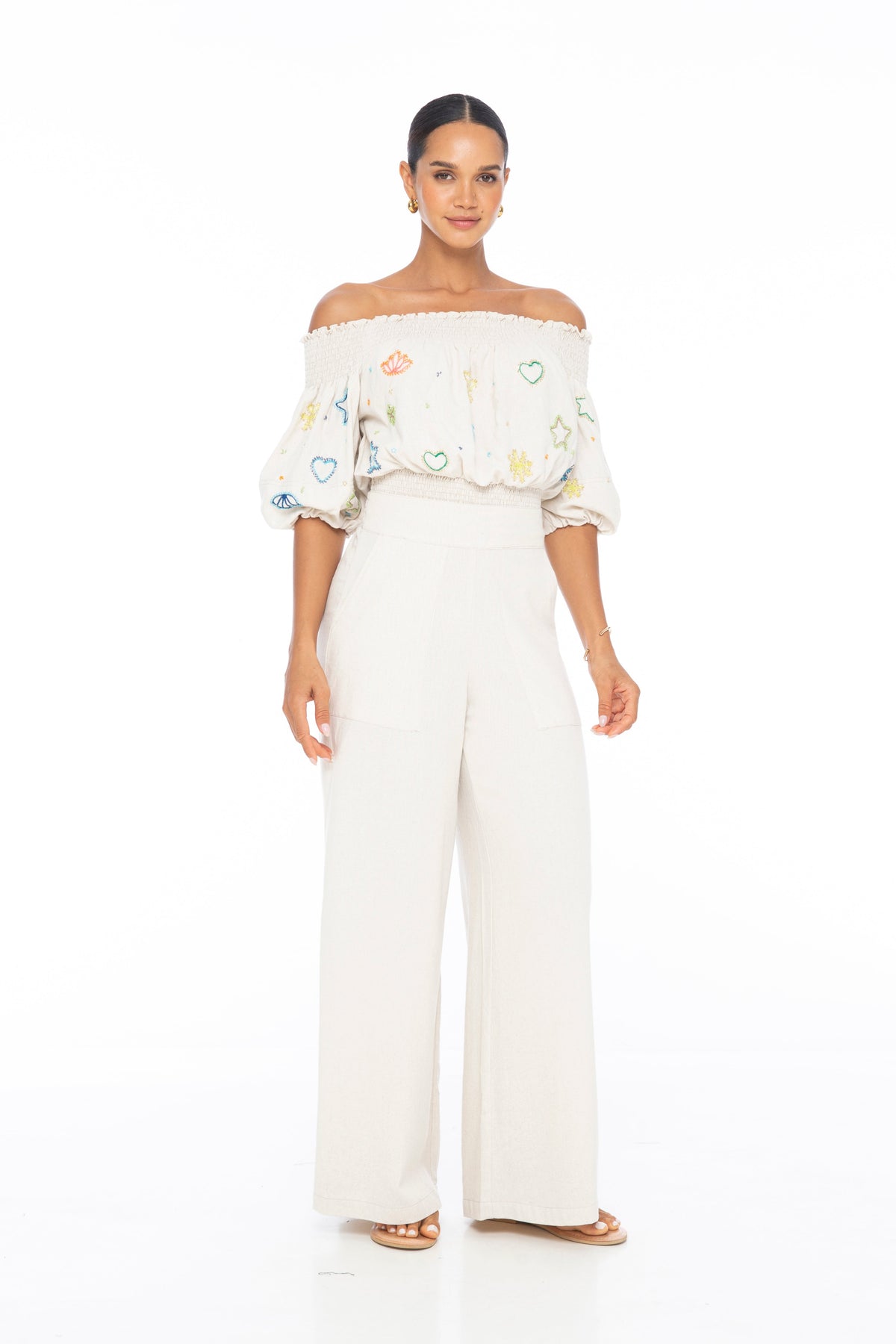 Leah Seaside Beaded Top