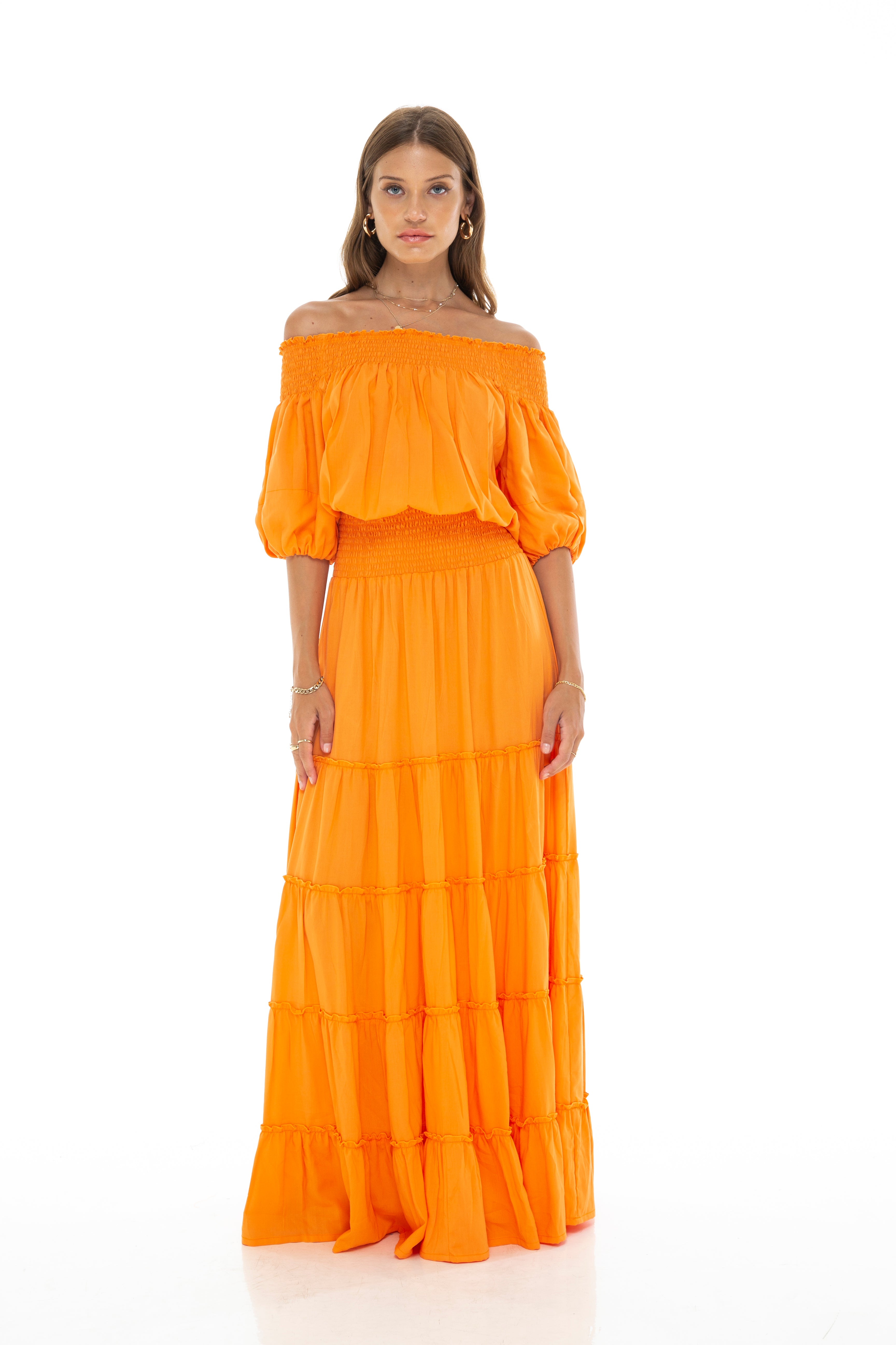 SOLIDS Off-Shoulder Dress