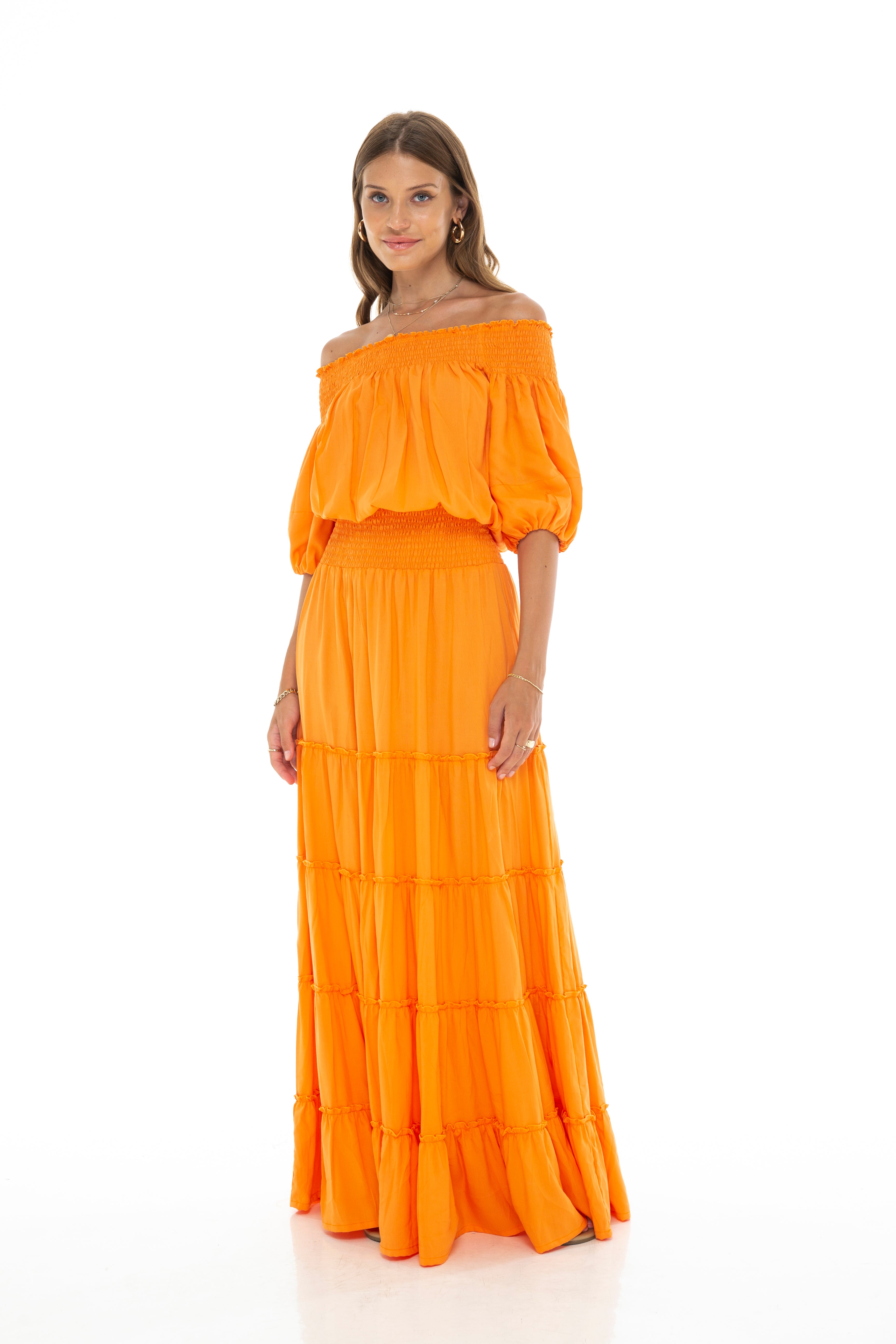 SOLIDS Off-Shoulder Dress
