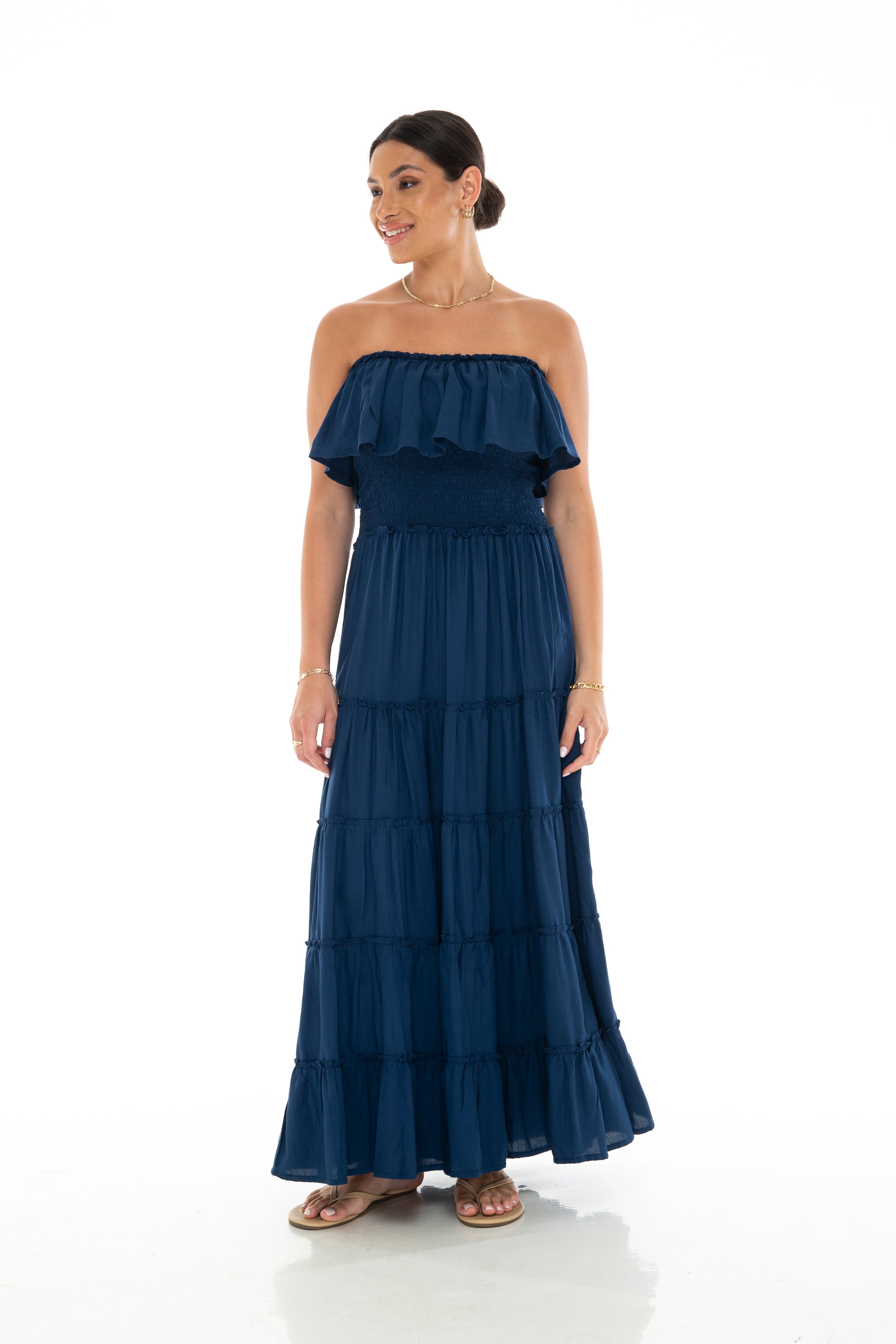 SOLIDS Maxi Ruffle Dress